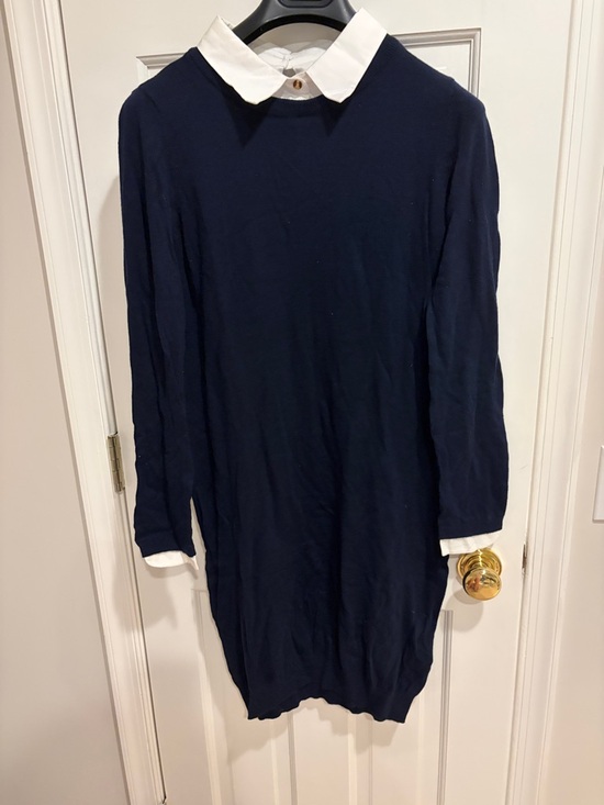 Seraphine Dresses & Skirts - Seraphine Navy Blue Knit Shirt Dress Collar